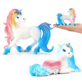 Foto 3 | Foto 3 | Set De Figuras De Unicornio Arcoíris De Plástico 2 Piezas Decoración Infantil - Venta Internacional.