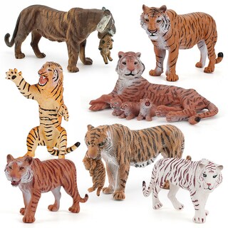 Foto 1 | Foto 1 | Set De Figuras Con Forma De Tigre 7 Piezas Realistas De Pvc Educativas Para Niños - Venta Internacional.