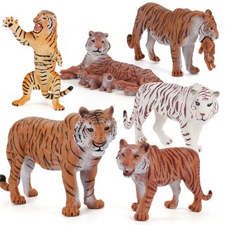 Foto 2 | Foto 2 | Set De Figuras Con Forma De Tigre 7 Piezas Realistas De Pvc Educativas Para Niños - Venta Internacional.