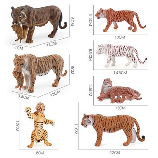 Foto 3 | Foto 3 | Set De Figuras Con Forma De Tigre 7 Piezas Realistas De Pvc Educativas Para Niños - Venta Internacional.