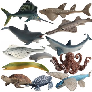 Foto 1 | Foto 1 | Juego De 12 Figuras De Animales Del Océano Juguetes Realistas De Pvc Para Niños - Venta Internacional.