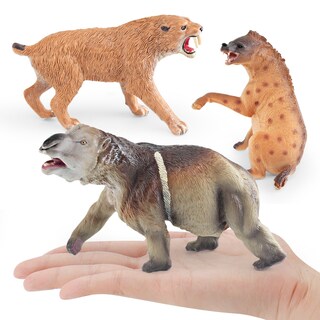 Foto 3 | Foto 3 | Juego De Figuras De Animales Prehistóricos De 3 Piezas: Tigre Dientes De Sable Perro Salvaje Y Andr - Venta Internacional.