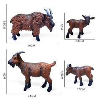 Foto 3 | Foto 3 | Set De Minifiguras De Cabra Con Forma Realista De Animales De Granja De Pvc 4 Unidades - Venta Internacional.