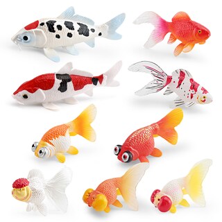 Foto 3 | Foto 3 | Set De Figuras De Peces Realistas Peces De Colores Y Koi 9 Piezas De Pvc Para Niños - Venta Internacional.