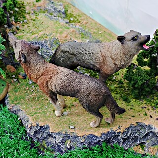 Foto 2 | Foto 2 | Set De Figuras Wild Wolf De Pvc Realistic Howling Wolves 2 Unidades - Venta Internacional.
