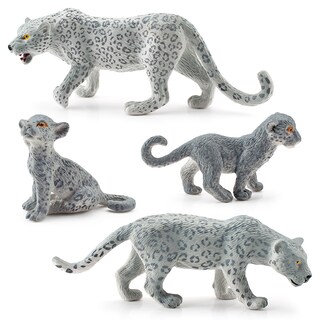 Foto 1 | Foto 1 | Juego De Figuras Realistas De Leopardo De Las Nieves 4 Piezas Juguete Infantil De Pvc - Venta Internacional.