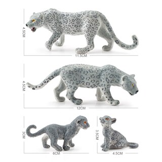 Foto 2 | Foto 2 | Juego De Figuras Realistas De Leopardo De Las Nieves 4 Piezas Juguete Infantil De Pvc - Venta Internacional.