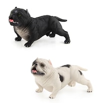 Juego De Figuras Realistic Bulldog  2 Piezas  Pvc Y Plástico  Decoración Infantil - Venta Internacional.