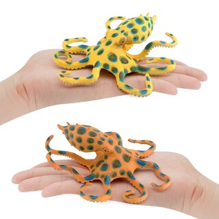 Foto 2 | Foto 2 | Figuras De Pvc Con Forma De Pulpo Con Anillos Azules Animales Del Océano Juguetes Para Niños 2 Un - Venta Internacional.