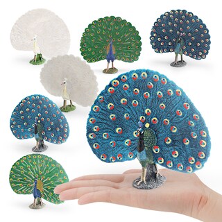 Foto 2 | Foto 2 | Juego De Figuras De Pájaros Realistas De Pvc Con Forma De Pavo Real 6 Piezas - Venta Internacional.