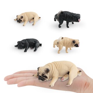 Foto 2 | Foto 2 | Set De Figuras Pug Dog De 4 Piezas De Pvc Realista Para Niños - Venta Internacional.