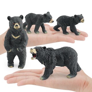 Foto 2 | Foto 2 | Juego De Figuras De Animales Del Bosque Salvaje De 4 Piezas De Oso Negro Asiático De Pvc - Venta Internacional.