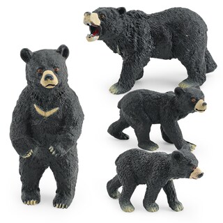 Foto 3 | Foto 3 | Juego De Figuras De Animales Del Bosque Salvaje De 4 Piezas De Oso Negro Asiático De Pvc - Venta Internacional.