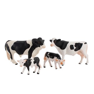 Foto 1 | Foto 1 | Set De 4 Figuras De Animales De Granja Vaca Realista En Blanco Y Negro - Venta Internacional.