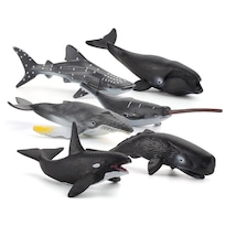 Juego De Minifiguras De Ballenas  6 Piezas  De Mamíferos Oceánicos De Pvc Con Lazo Para Niños - Venta Internacional.