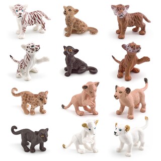 Foto 3 | Foto 3 | Juego De Figuras De Cachorros De Animales Salvajes En Miniatura De Pvc Realista 12 Unidades - Venta Internacional.