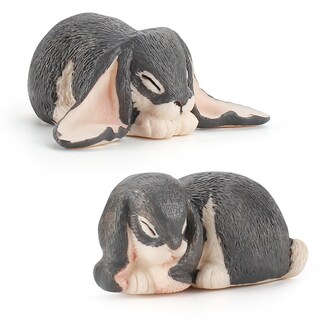 Foto 1 | Foto 1 | Juego De Figuras Realistas De Conejo De Angora De Pvc Para Decoración Del Hogar Para Niños 2 Unidad - Venta Internacional.