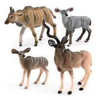 Set De Figuras Kudu Antelope  4 Piezas  Pvc  Realista  Animal Salvaje - Venta Internacional.