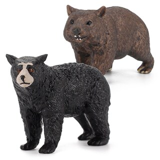 Foto 1 | Foto 1 | Set De Figuras Realistic Bear & Wombat De Pvc Negro Para Niños Y Adultos - Venta Internacional.