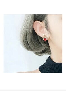 Foto 2 | Foto 2 | 2pc Ratón Rojo Moda Temperamento Pendientes