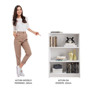 Foto 5 | Foto 5 | Estante Librero Organizador Madesa 6907 Con 3 Nichos Blanco