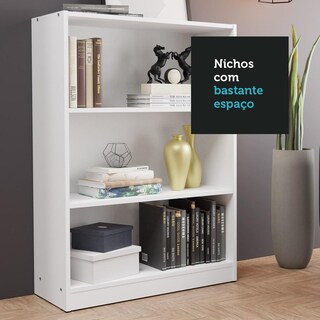 Foto 6 | Foto 6 | Estante Librero Organizador Madesa 6907 Con 3 Nichos Blanco