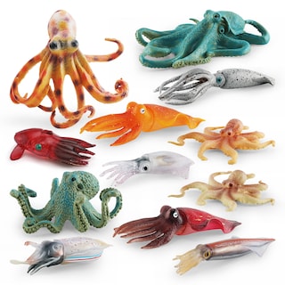 Foto 1 | Foto 1 | Set De Figuras Realistas De Calamar Y Pulpo 12 Piezas Para Niños - Venta Internacional.