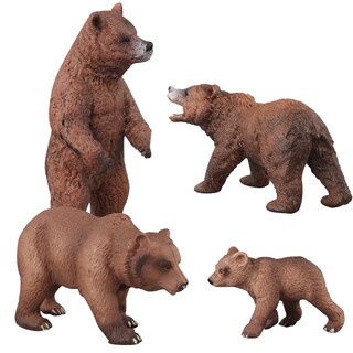 Foto 1 | Foto 1 | Juego De Figuras Realistas De Oso Pardo De Pvc Con Forma De Oso Salvaje 4 Piezas Para Niños - Venta Internacional.