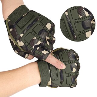 Foto 1 | Foto 1 | Guantes Tácticos De Medio Dedo Motociclista – Protección Con Palma Antideslizante 3d Y Ajuste De Muñeca | Ciclismo Moto