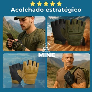 Foto 6 | Foto 6 | Guantes Tácticos De Medio Dedo Motociclista – Protección Con Palma Antideslizante 3d Y Ajuste De Muñeca | Ciclismo Moto