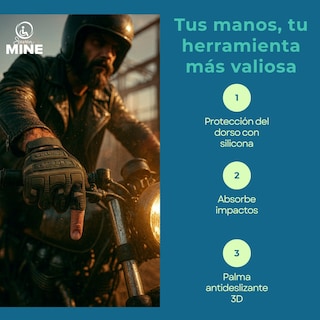 Foto 8 | Foto 8 | Guantes Tácticos De Medio Dedo Motociclista – Protección Con Palma Antideslizante 3d Y Ajuste De Muñeca | Ciclismo Moto