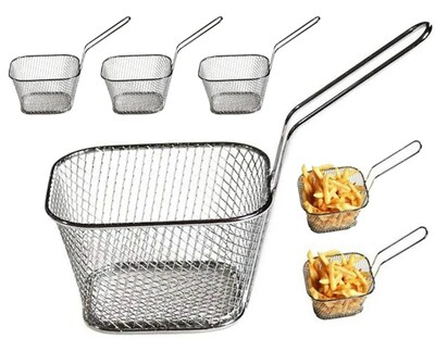 Foto 1 | Foto 1 | Xtellar 10pcs Juego De Mini Cestas De Malla De Acero Inoxidable Para Freidora Gourmet