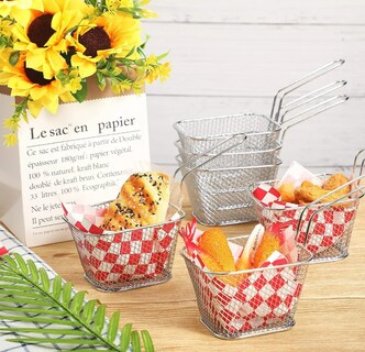 Foto 4 | Foto 4 | Xtellar 10pcs Juego De Mini Cestas De Malla De Acero Inoxidable Para Freidora Gourmet