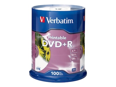 Foto 1 | Foto 1 | Dvd+r Verbatim 4 7 Gb 16 Veces Impresión Por Inyección De Tinta Blanca 100 Unidades - Venta Internacional.