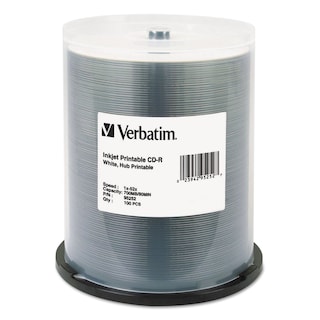 Foto 1 | Foto 1 | Cd-r Verbatim 700 Mb 52x White Inkjet Hub Imprimible X100 - Venta Internacional.