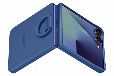 Foto 2 | Foto 2 | Funda Con Forma De Anillo De Silicona Samsung Ef-pf766 Para Galaxy Z Flip7 Color Azul - Venta Internacional.