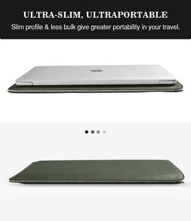 Foto 3 | Foto 3 | Funda Para Portátil Moko M1 De 13.3 Pulgadas Piel Sintética Color Verde Medianoche - Venta Internacional.