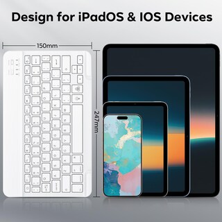 Foto 3 | Foto 3 | Teclado Bluetooth Omoton Con Retroiluminación Inalámbrica Para Ipad Color Blanco - Venta Internacional.