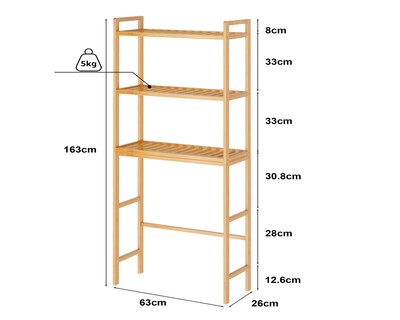 Foto 6 | Foto 6 | Organizador Bambú De Baño Sobre Inodoro Y Estante Ajustable Natural