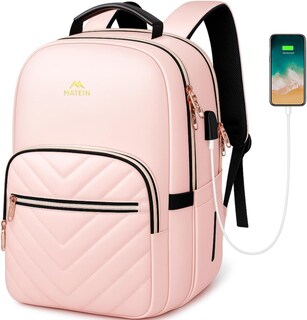 Foto 1 | Foto 1 | Mochila Acolchada Matein Para Portátil De 17 Pulgadas Con Carga Usb Rosa - Venta Internacional.