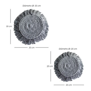 Foto 2 | Foto 2 | Paquete De 4 Manteles Estilo Boho Macramé Decorativos Ilios Innova Para Múltiples Espacios 25 Y 35 Cm De Diámetro