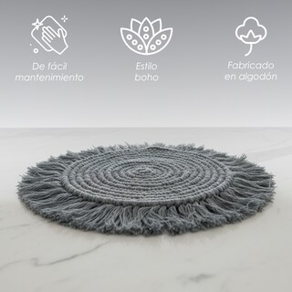 Foto 3 | Foto 3 | Paquete De 4 Manteles Estilo Boho Macramé Decorativos Ilios Innova Para Múltiples Espacios 25 Y 35 Cm De Diámetro