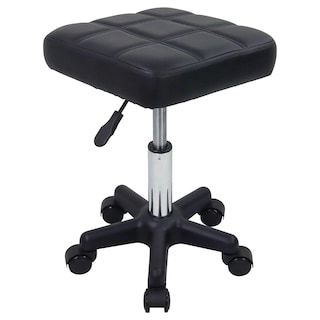Foto 1 | Foto 1 | Taburete Con Ruedas Furwoo  Cuadrado  Giratorio Y Regulable En Altura  Color Negro - Venta Internacional.