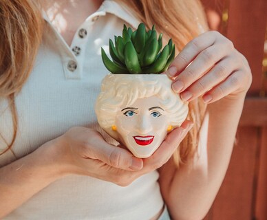 Foto 4 | Foto 4 | Minimoleta Toynk The Golden Girls De Cerámica Rosa Con Suculentas - Venta Internacional.