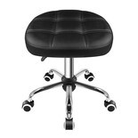 Taburete Furwoo Ovalado Con Ruedas Regulable En Altura Color Negro - Venta Internacional.