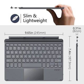 Foto 3 | Foto 3 | Funda Tipo Moko Para Microsoft Surface Go 4/3/2/1 Con Bt Black - Venta Internacional.