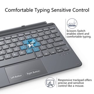 Foto 6 | Foto 6 | Funda Tipo Moko Para Microsoft Surface Go 4/3/2/1 Con Bt Black - Venta Internacional.
