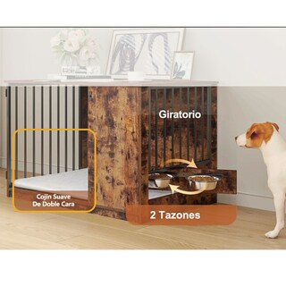 Foto 5 | Foto 5 | Jaula Casa De Perro Estilo Mueble Para Raza Mediana Atigrado