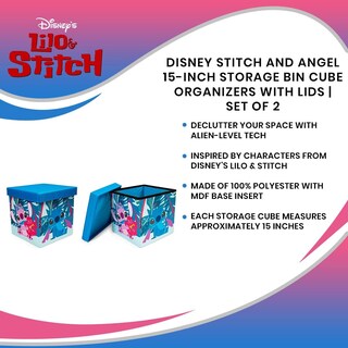 Foto 7 | Foto 7 | Juego De 2 Organizadores En Forma De Cubo Disney Lilo & Stitch De 38 Cm - Venta Internacional.