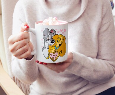 Foto 5 | Foto 5 | Taza De Cerámica Plateada Con Diseño De Búfalo Disney La Dama Y El Vagabundo 590 Ml - Venta Internacional.